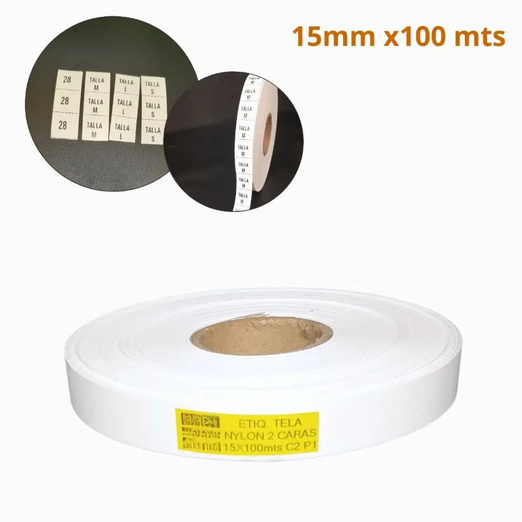 [NB1015100N1E1] ROLLO TELA NYLON 2 CARAS BLANCO, MEDIDA 15X100 m. CENTRO 40mm