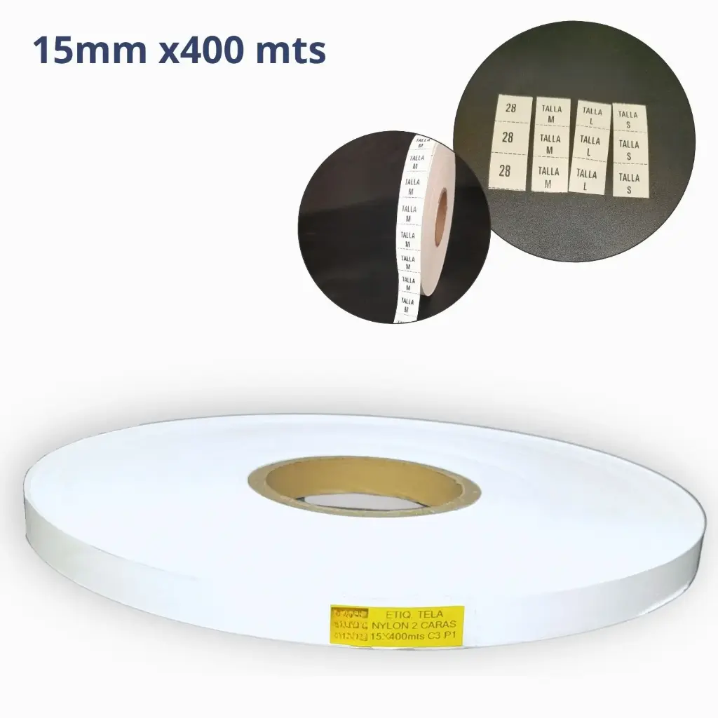 [NB1015400N1Z1] ROLLO TELA NYLON 2 CARAS BLANCO. MEDIDA 15X400 m. CENTRO 3 PULG