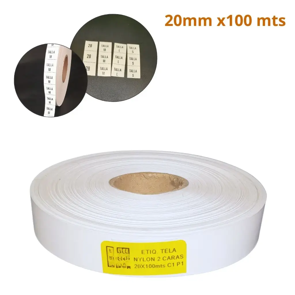 [NB1020100N1E1] ROLLO TELA NYLON 2 CARAS BLANCO, MEDIDA 20X100 m. CENTRO 40mm