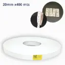 ROLLO TELA NYLON 2 CARAS BLANCO. MEDIDA 20X400 mm. CENTRO 3 PULG.