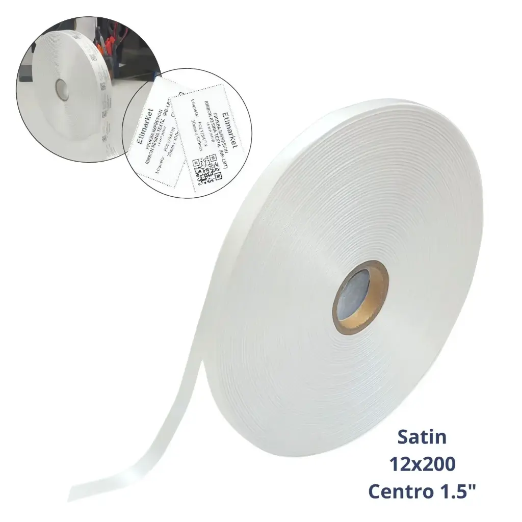 [NC1012200N1Z1] ROLLO SATIN BLANCO ORILLA TEJIDA. 1 CARA. MEDIDA 12X200 m. CENTRO DE 3".