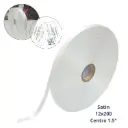 ROLLO SATIN BLANCO ORILLA TEJIDA. 1 CARA. MEDIDA 12X200 m. CENTRO DE 3".