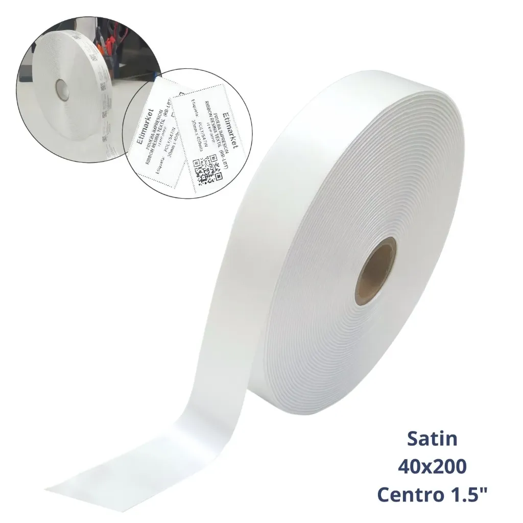 [NC1040200N1E1] ROLLO TELA POLY/SATIN. 1 CARA. ORILLA TEJIDA. MEDIDA 40X200 m. CENTRO 40mm.