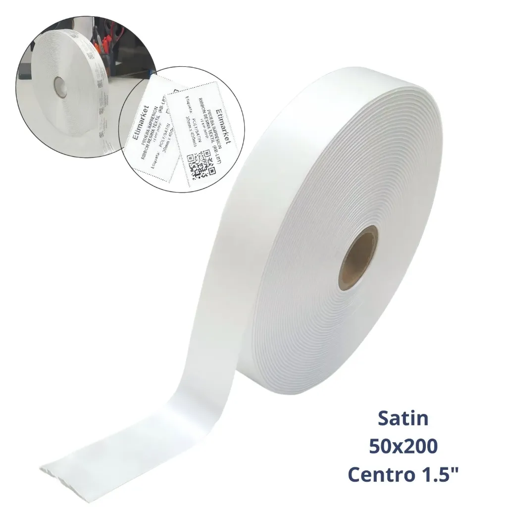 ROLLO TELA POLY/SATIN. 1 CARA. ORILLA TEJIDA. MEDIDA 50X200 m. CENTRO 3 PULG.