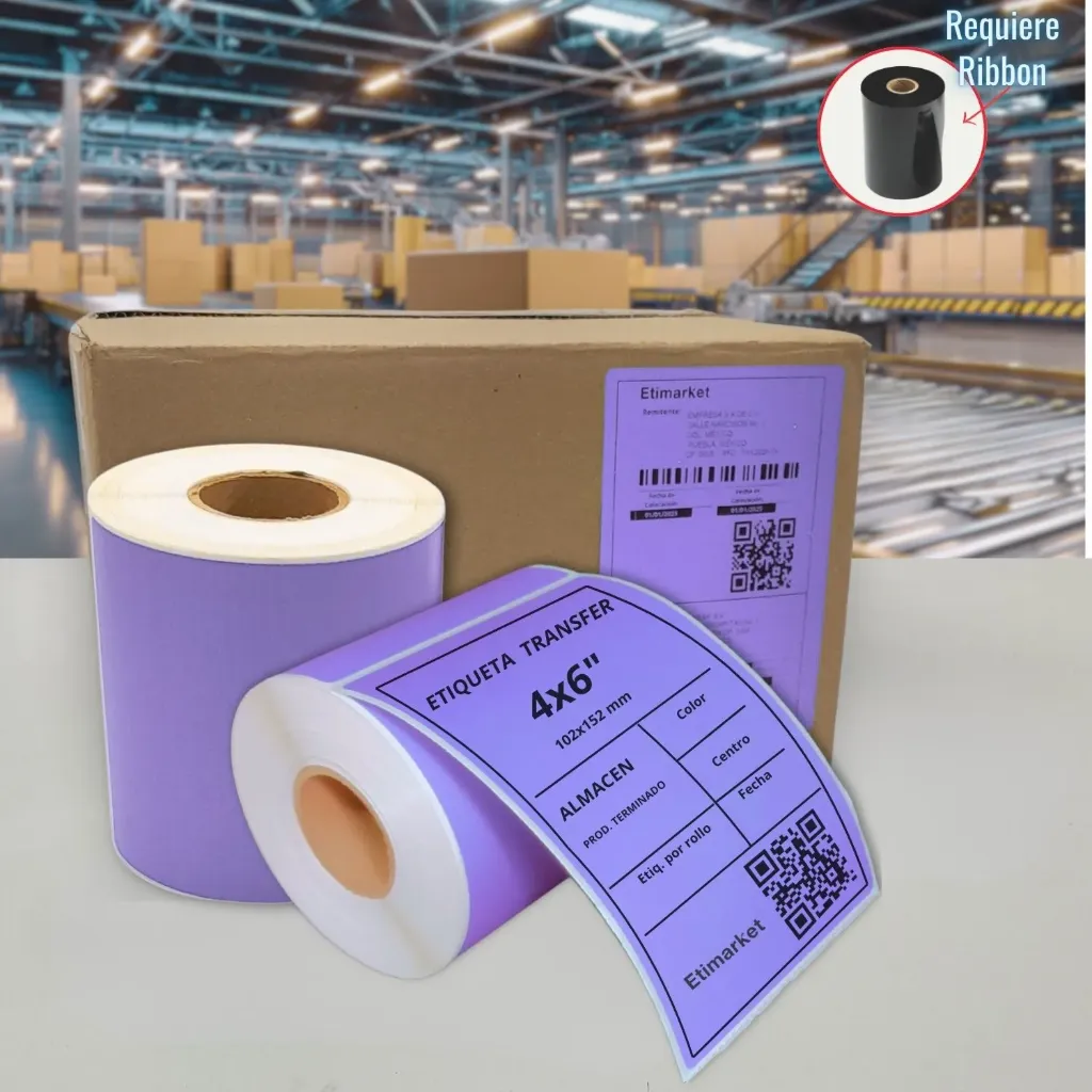[PA7102152P1E645] ETIQ. TRANSFER 102X152mm MORADA C2 P1 ARC 500 ETIQ.