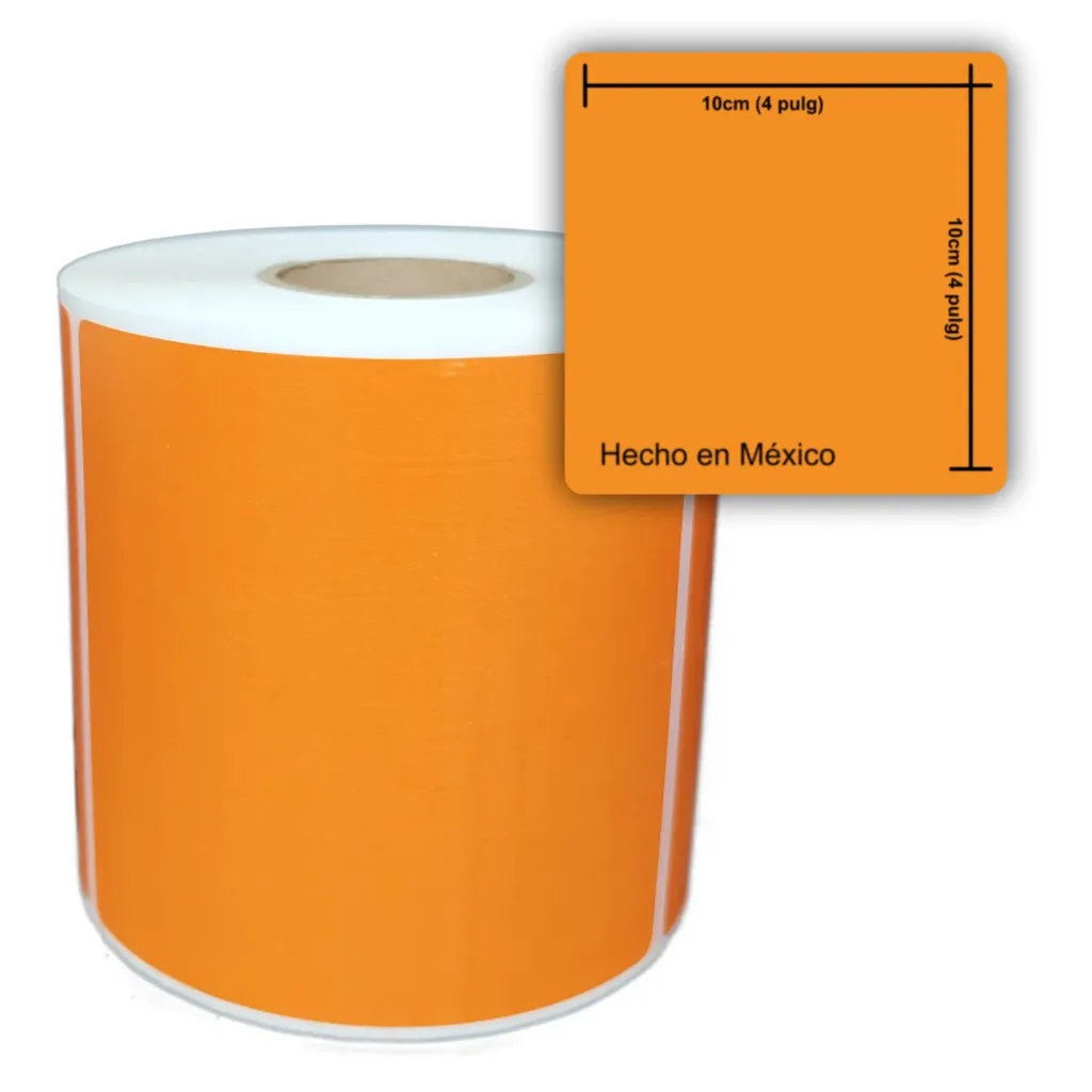 [PG1102102N1E164] ETIQ. TERMICA NARANJA 102X102mm C2 P1
