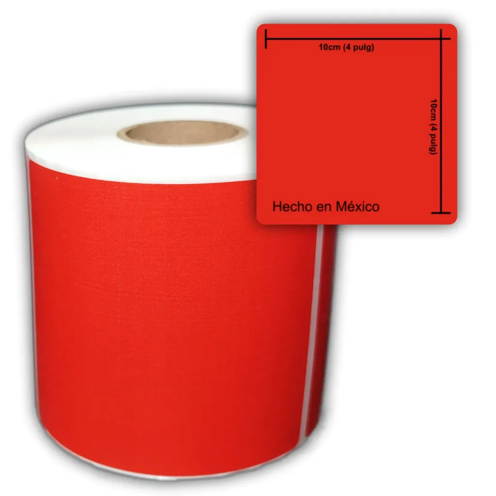 ETIQ. TERMICA ROJO 102X102mm C2 P1