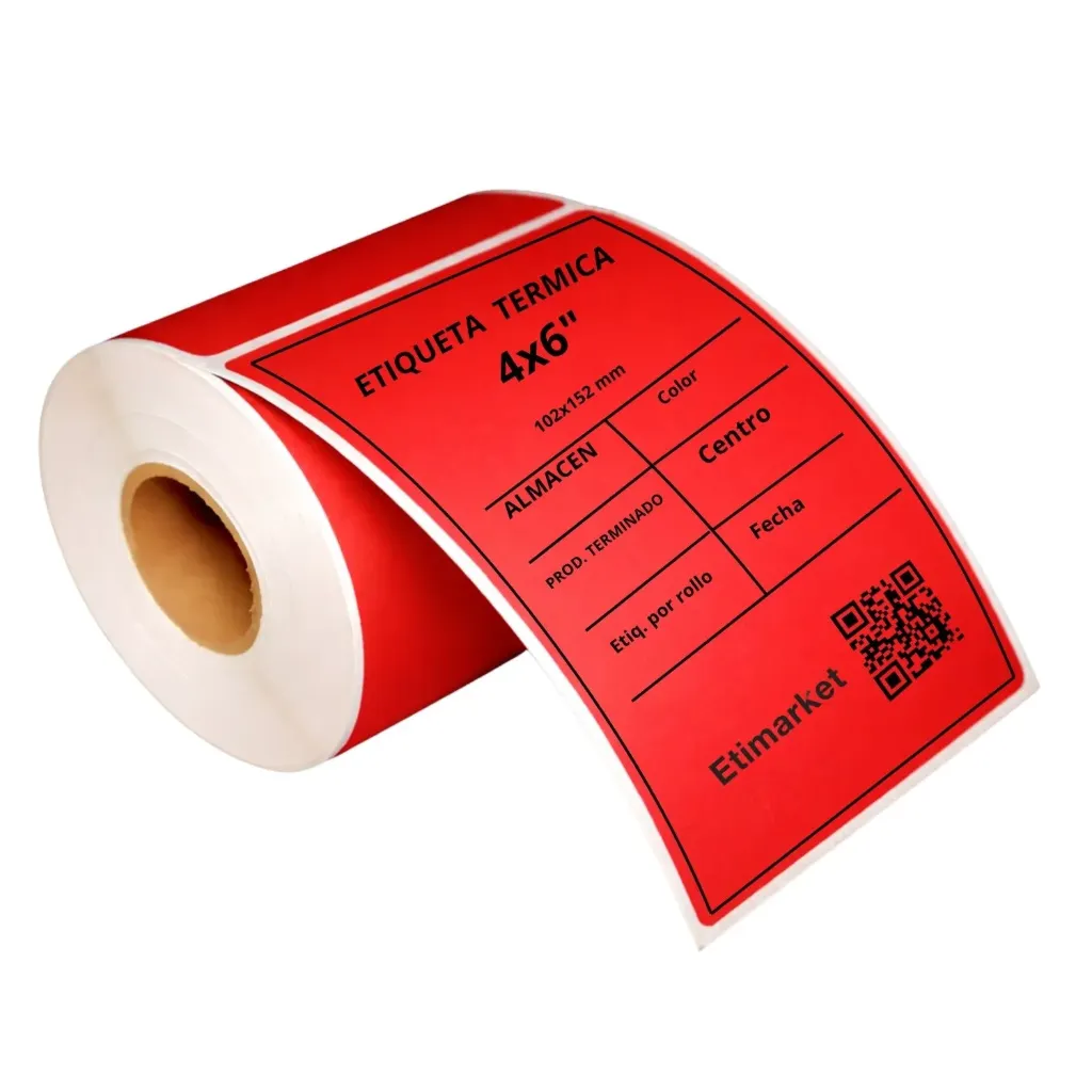 [PG1102152P1E4] ETIQ. TERMICA 102X152mm C2 P1 ROJA 300 ETIQ.