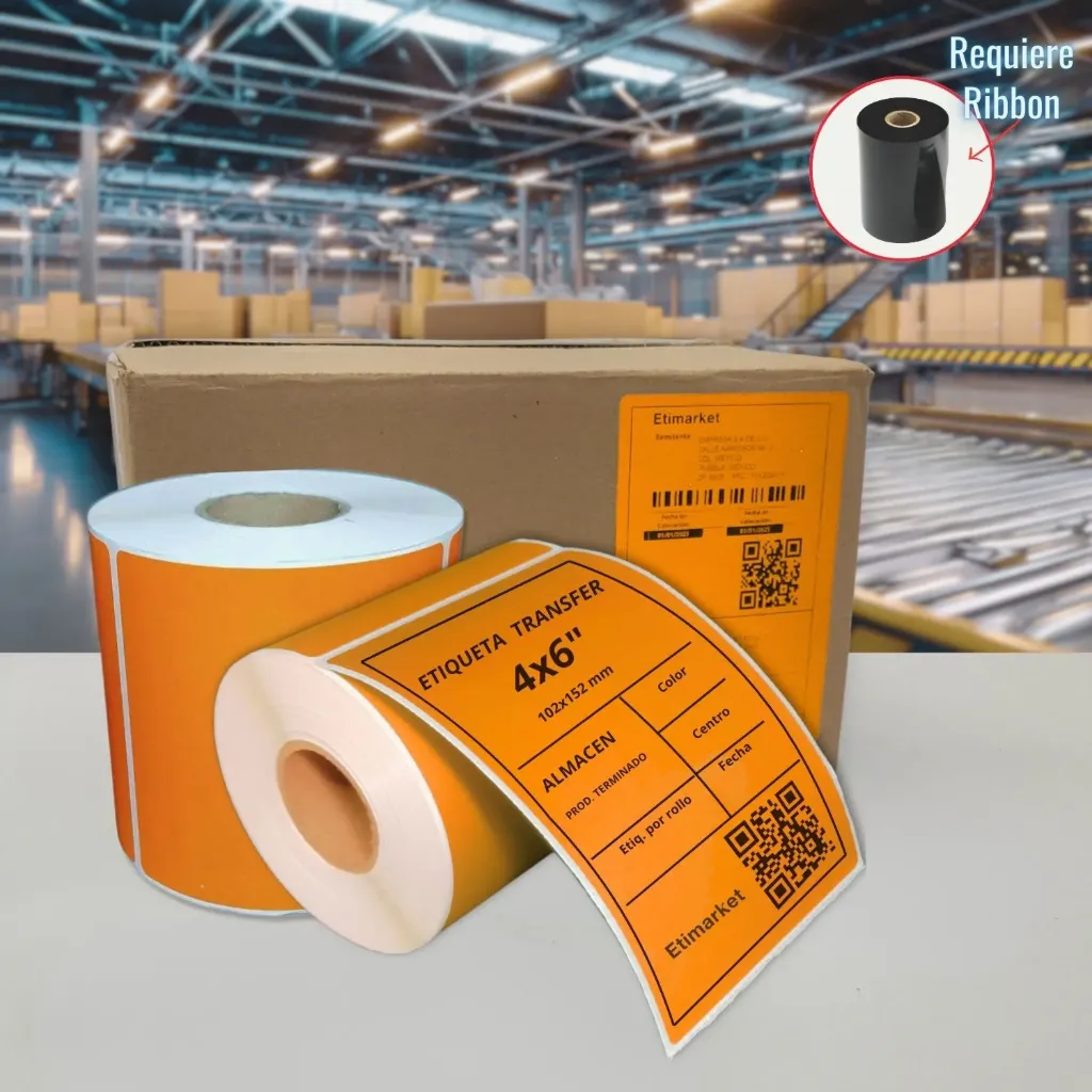 [PA7102152P1E164] ETIQ. TRANSFER 102X152mm NARANJA C2 P1 ARC 500 ETIQ.