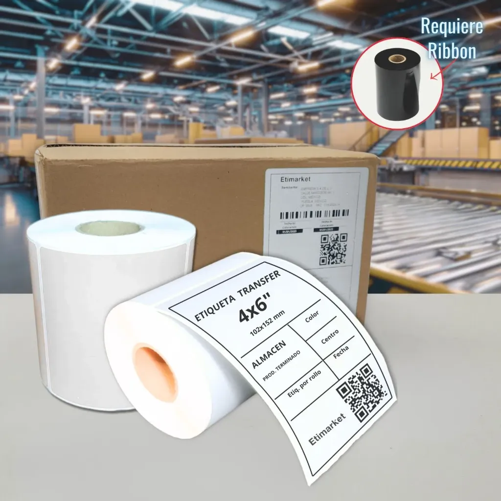 [PA7102152P1E1] ETIQ. TRANSFER 102X152mm BLANCO C2 P1 ARC 500 ETIQ.