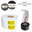 Kit 3 Rollos Etiqueta Textil Nylon 30 mm x 100 m + 1 Ribbon